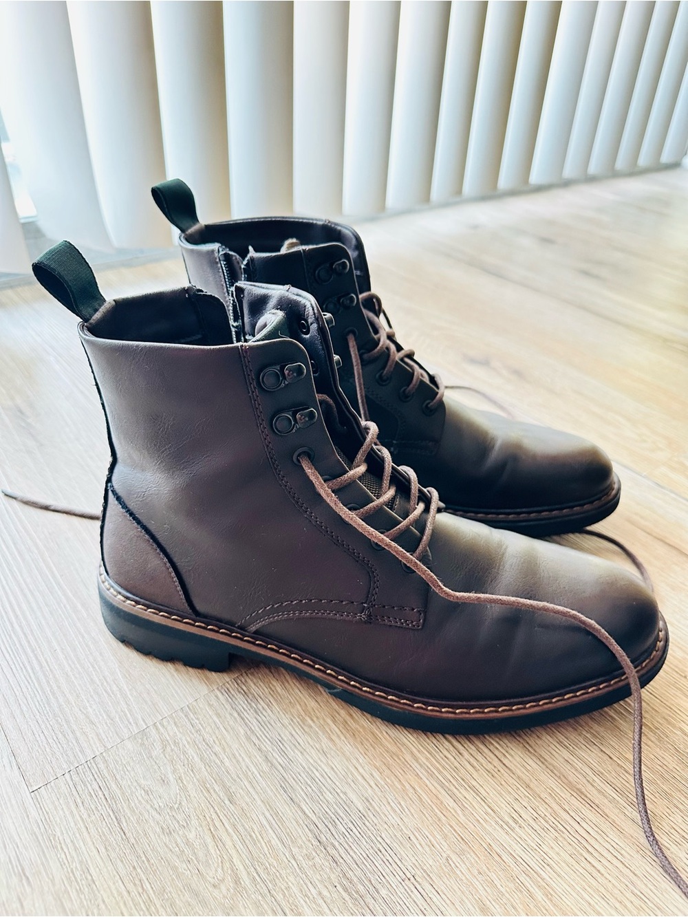 Curt & Larson Men's Brown Leather Lace-Up Work Boots